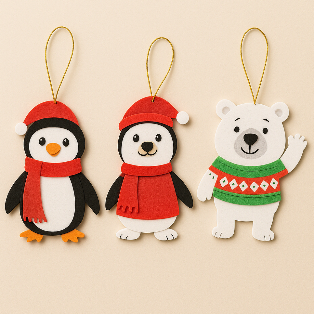 Ornamente Crăciun din spumă – set 3 bucăți, modele mixte [3]