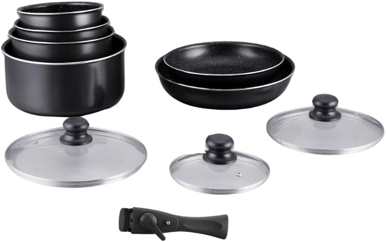 Set vase HAGEN 10 piese – înveliș stone, mâner detașabil, compatibil inducție [3]