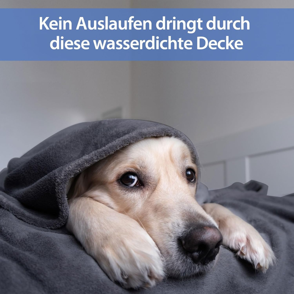 Pătură Waterproof pentru Cupluri 230 × 203 cm YISURE , Reversibilă, Gri & Mov – Protecție pentru Pat, Canapea și Mobilier [2]