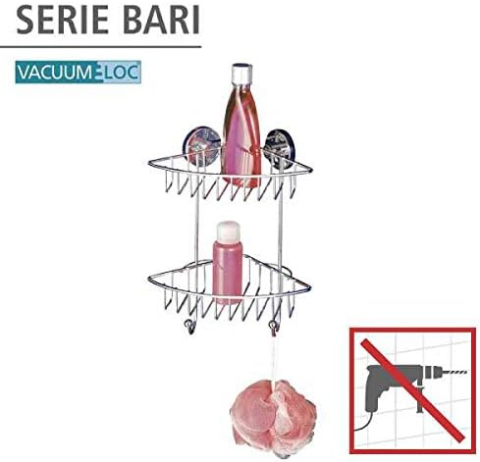 Etajeră colț Wenko Vacuum-Loc – Fără găurire, oțel inox [2]