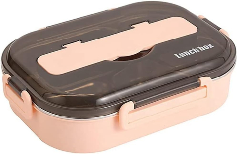 Caserolă Termică din Inox 1,5 L – Bento Box cu 4 Compartimente, Etanșă, Păstrează Mâncarea Caldă până la 12 Ore, cu Bol pentru Supă și Set de Tacâmuri, pentru Școală / Birou / Sală [1]