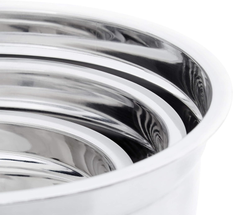 Set 3 Boluri Relaxdays din Inox cu Bază Antiderapantă, Albastru – Boluri de Mixare în 3 Mărimi [3]