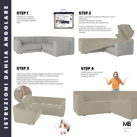 Husă Elastică pentru Canapea Italian Bed Linen Dahlia, Gri „Dove Grey” – Acoperire Completă, 350–450 cm [1]