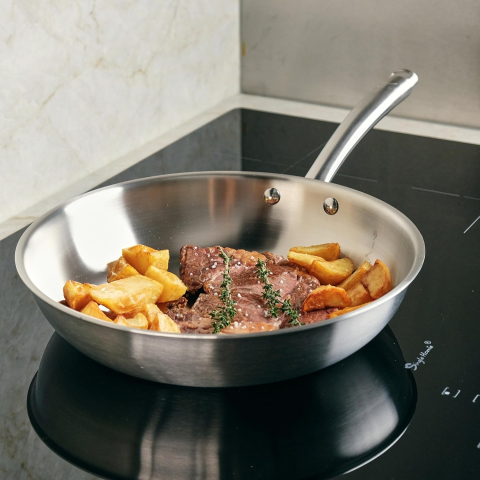 Tigaie KAMBERG Triply Ø24 cm – inox 18/10, fără PFAS, compatibilă inducție și cuptor [4]