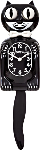 Decorațiuni de perete - Ceas Iconic cu Coada Mișcătoare, Kit-Cat Small Clock, Negru