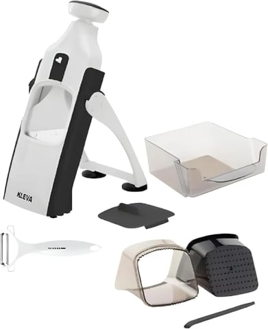 Electrocasnice de bucătărie - Feliator Legume One-Push XL cu Protecție pentru Degete – Kleva Range SAFESLICER01, cu Bonus Peeler