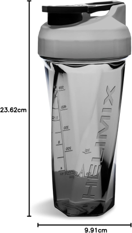 Shaker Helimix 2.0 Vortex, 800 ml (28 oz) – Bidon Proteine & Smoothie, Fără Biluță de Mixare, Fără Cocoloașe, Rezistent, Spălabil la Mașină, BPA & BPS Free [1]