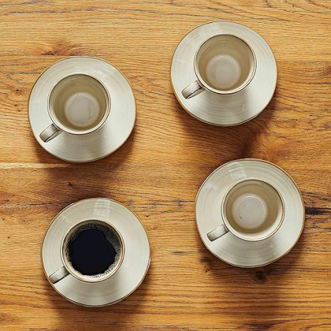 Set cești cafea & farfurioare vintage din ceramică Nottingham – Mäser, 8 piese [1]