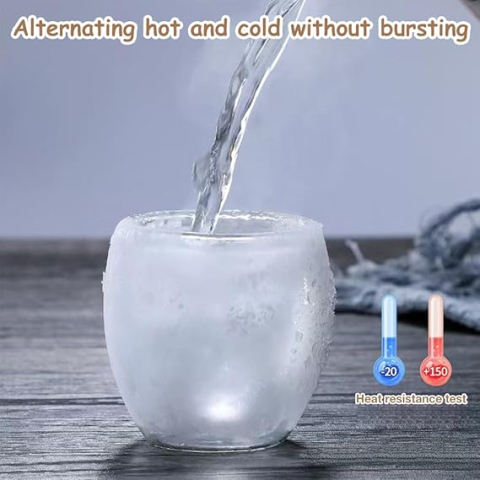 Set 6 Cești Espresso Pereți Dubli 80 ml – Sticlă Borosilicată Premium, Termoizolante [3]