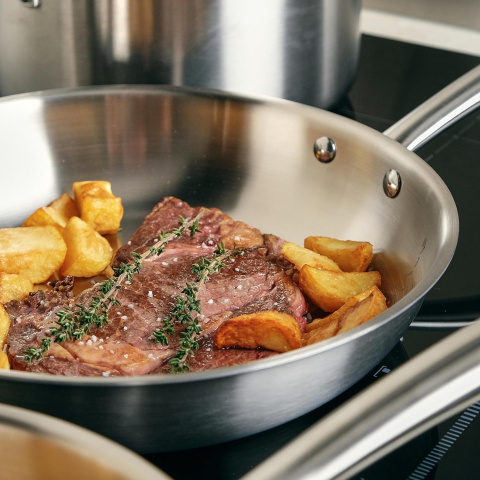 Tigaie KAMBERG Triply Ø24 cm – inox 18/10, fără PFAS, compatibilă inducție și cuptor [3]