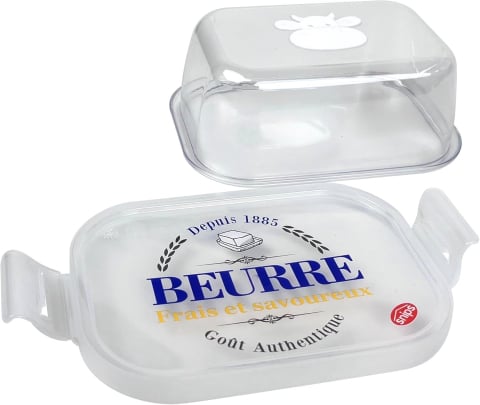 Recipiente depozitare și pentru deplasare - Cutie Unt Snips Farm 043420, 0,5 L – Recipient Transparent din Plastic Fără BPA, cu Capac cu Clips, Fabricat în Italia