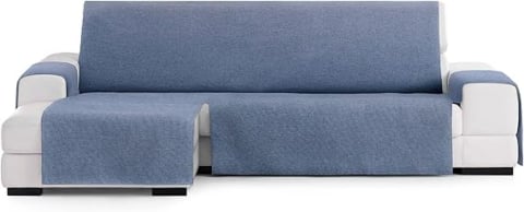 Pături și cuverturi - Husă Canapea Colțar cu Șezlong Eysa Valkiria, 290 cm, Șezlong în Stânga (Vedere Frontală), Culoare 03 – Blue 3