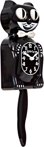 Ceas Iconic cu Coada Mișcătoare, Kit-Cat Small Clock, Negru [2]