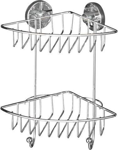 Produse - Etajeră colț Wenko Vacuum-Loc – Fără găurire, oțel inox