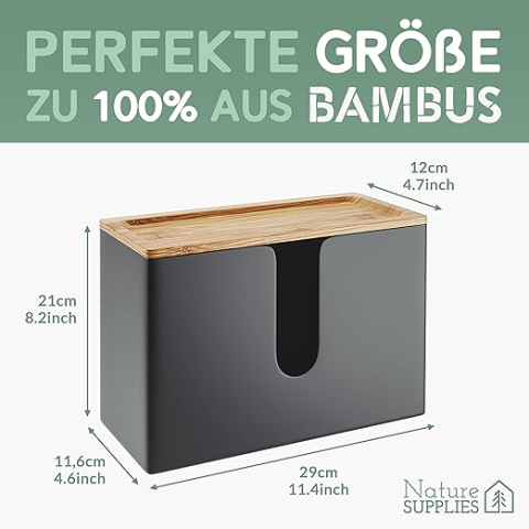 Dispenser prosoape hârtie din bambus – montaj perete sau blat – compatibil C/Z/Interfold – Nature Supplies [1]