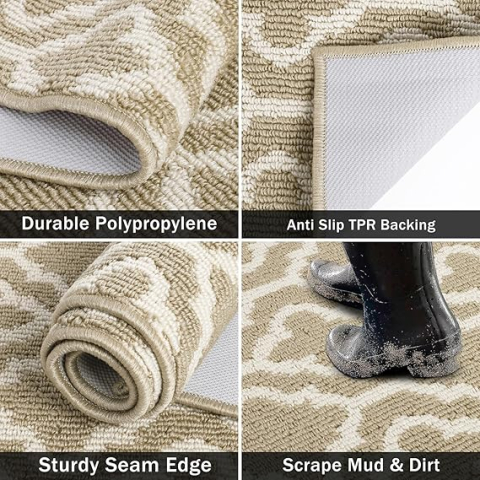 Covor-Șervețel SHACOS, Runner 50 x 150 cm, Antiderapant, Bej – Pentru Hol, Bucătărie, Intrare, Living [2]