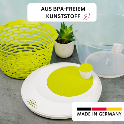 Centrifugă pentru Salată, Westmark Spinderella –  4,4 L, Ø 23,5 cm, Plastic Fără BPA, Fabricată în Germania [1]