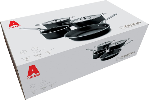 Set oale inox 18/10 cu bază aluminiu – 6 piese premium, design profesional Made in Italy – Alessi Pots & Pans [3]