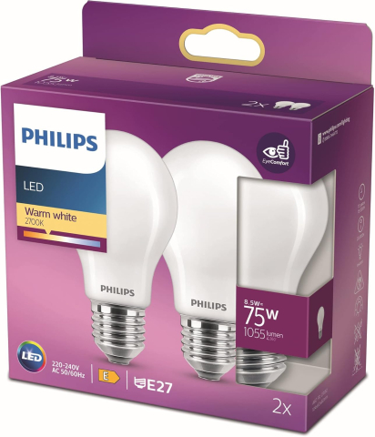 Casă - Bec LED E27 Filament Mat 75W Echivalent – Lumină Alb Cald | Philips Classic