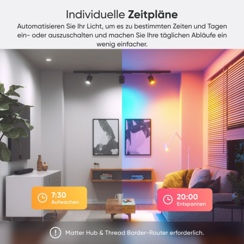 Nanoleaf Matter Essentials GU10 – Set 3, RGBW, 16M Culori, Thread + Bluetooth, Compatibil Alexa/Google/Apple [2]