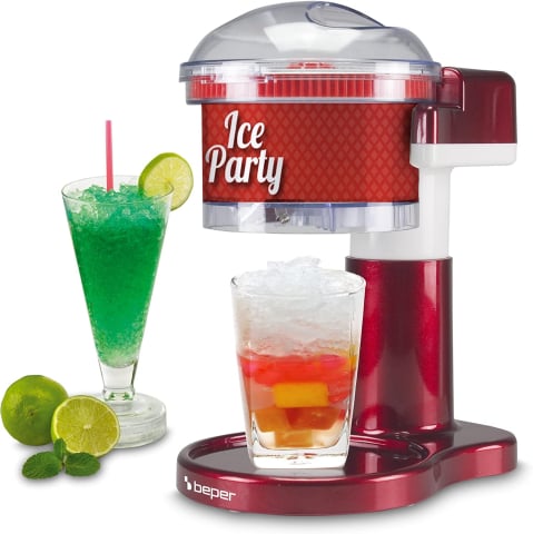 Electrocasnice de bucătărie - Zdrobitor electric de gheață, 30 W – BEPER P102GEL100| Lame Inox, Siguranță Integrată, Ideal pentru Cocktails & Granita