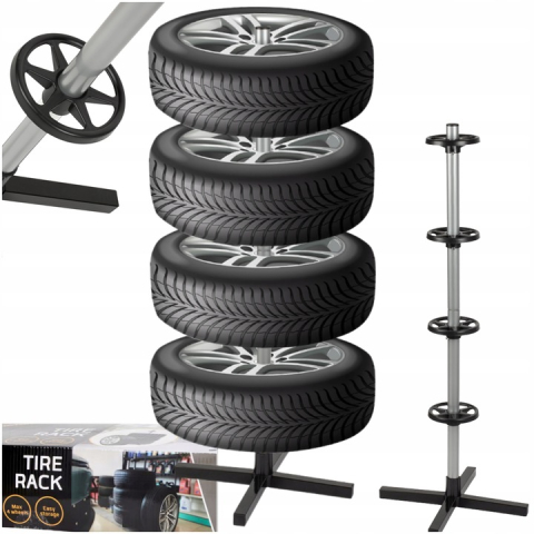 Accesorii auto - Suport metalic depozitare anvelope, capacitate 100 kg – reglabil și stabil, ideal garaj – C&C Automotive