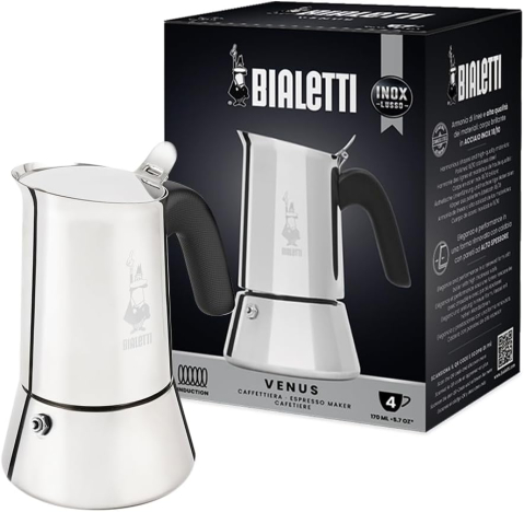 Electrocasnice de bucătărie - Cafetieră Bialetti Venus Induction, inox 18/10, 4 cești espresso