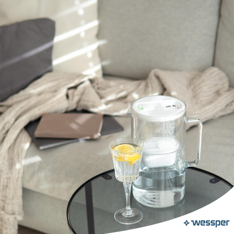 Wessper Cană Filtrantă 3L Sticlă + Display LED – Carbon Activ & Rășină Ionică, BPA-Free [4]