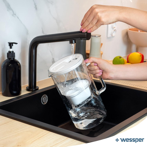 Wessper Cană Filtrantă 3L Sticlă + Display LED – Carbon Activ & Rășină Ionică, BPA-Free [5]