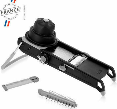 Feliator - Mandolină profesională inox reglabilă – cu lame multiple și grosime ajustabilă, neagră – de Buyer SWING PLUS [2]