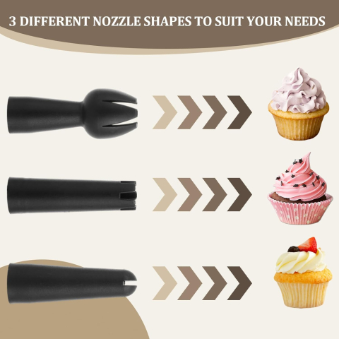 ASelected Dispenser Frișcă Profesional 500 ml – Aluminiu, 3 Duze Inox, Anti-Scurgere [2]