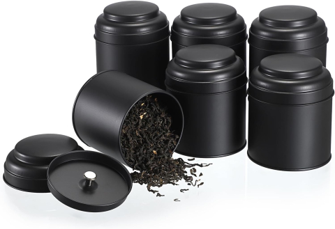 Bucătărie - Set 6 Recipiente Metalice Etanșe 237 ml – IGNPION pentru Ceai, Cafea, Condimente