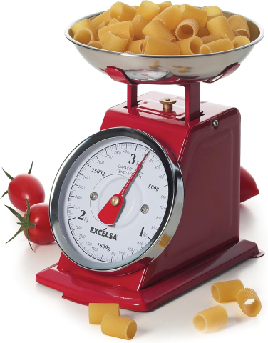 Ustensile de bucătărie - Cântar de Bucătărie Vintage, Roșu Excèlsa Capacitate 3 kg, Acuratețe 10 g