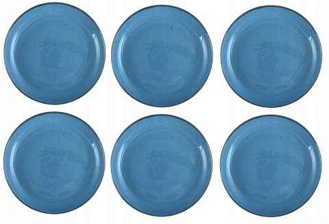 Bucătărie - Farfurie plată pentru mic dejun, ceramică albastru deschis, 20 cm – rezistentă, elegantă, lavabilă la mașină & utilizabilă în cuptorul cu microunde SET 6