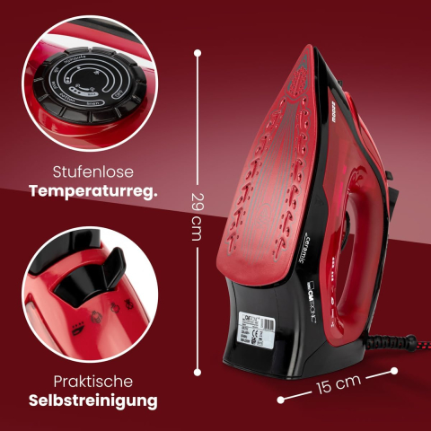 Fier de Călcat cu Abur 2200W – Clatronic DB 3752, Talpă Ceramică, Anti-Calcar [1]