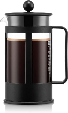 Bucătărie - Bodum Kenya French Press 1L – Presă Cafea Borosilicată & Inox, Fabricată în Portugalia