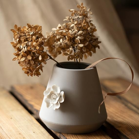 Ghiveci Ceramic AmeliaHome Lusitano, Gri, 13×12 cm – Decor Interior Modern [2]