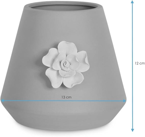 Ghiveci Ceramic AmeliaHome Lusitano, Gri, 13×12 cm – Decor Interior Modern [1]