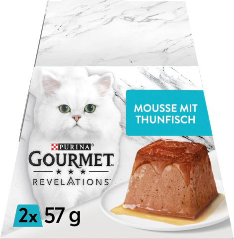 Hrană pentru animale de companie - Purina GOURMET Revelations Mousse cu Ton – 24 Porții, Hrană Umedă Pisici