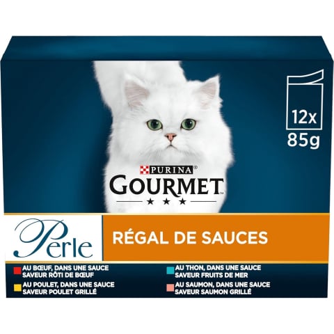 Hrană pentru animale de companie - GOURMET Perle Sauce Rack – Hrană Umedă Pisici în Sos, 12×85g