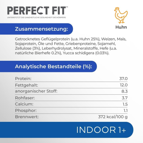 Hrană Pisici Indoor 1+ cu Pui, 5×1.4kg – PERFECT FIT™ [1]