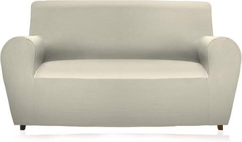 Produse - Husă Elastică pentru Canapea 3 Locuri GEMITEX Magico, Culoare Uni Crem – Spătar până la 240 cm