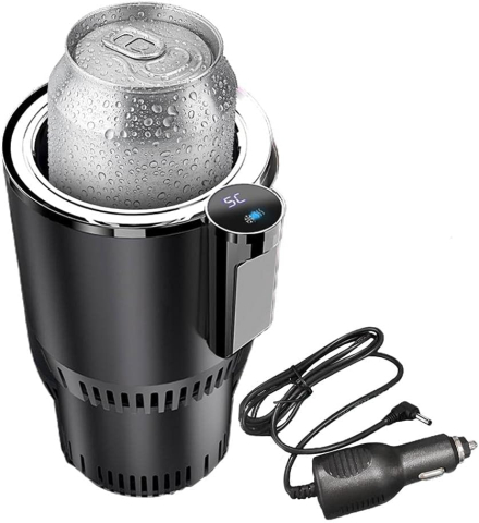 Accesorii auto - Încălzitor & Răcitor Auto pentru Băuturi – OPINCN 2-în-1, Afișaj LCD, 12V