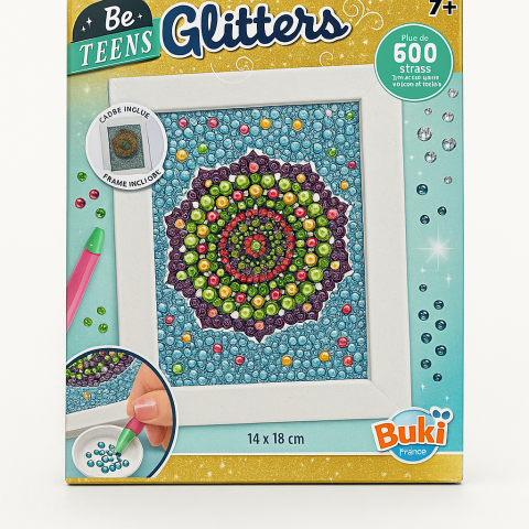 Jocuri - Be Teens Glitters Mandala – Kit strasuri 600+ piese Buki France