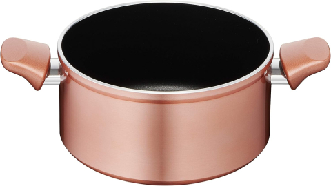 Tăvi și tigăi - Oală Lagostina Ramata Ø 20 cm, efect cupru, acoperire antiaderentă Titanium Easy