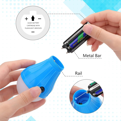 Lampă Camping LED cu Carabină – Set 4 Buc., 3 Moduri, Waterproof [4]