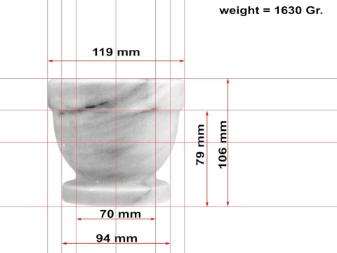 Mojar din Marmură cu Pistil, 12 cm – Alb/Gri | Ideal pentru condimente, plante aromatice și sosuri | Home [2]