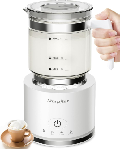 Electrocasnice de bucătărie - Spumator de Lapte Electric Morpilot| Spumă Fină și Rapidă pentru Cappuccino, Latte, Ciocolată Caldă