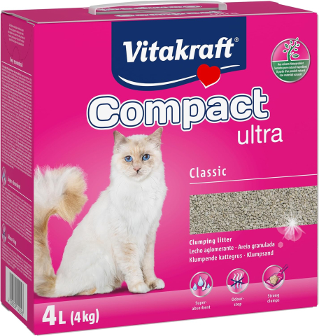 Pisici - Vitakraft Ultra Clumping – Nisip Aglomerant Pisici 4 kg, Bentonită