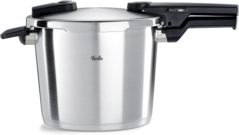 Tăvi și tigăi - Oală sub presiune Fissler Vitaquick Premium 6 L, inox, 2 trepte gătire